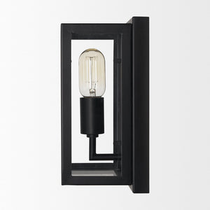 Mercana Cairn Contemporary Wall Sconce with Clear Glass Panels for Elegant Indoor Lighting Solutions Matte Black 70447
