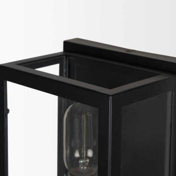 Mercana Cairn Contemporary Wall Sconce with Clear Glass Panels for Elegant Indoor Lighting Solutions Matte Black 70447