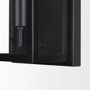 Mercana Cairn Contemporary Wall Sconce with Clear Glass Panels for Elegant Indoor Lighting Solutions Matte Black 70447