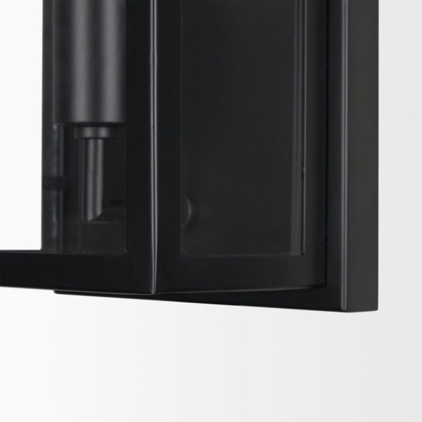 Mercana Cairn Contemporary Wall Sconce with Clear Glass Panels for Elegant Indoor Lighting Solutions Matte Black 70447