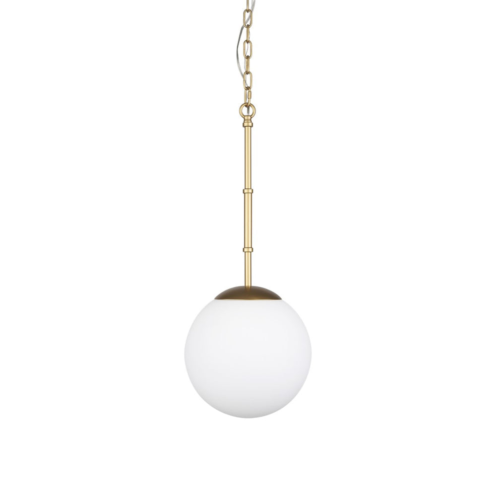 Mercana Edie Pendant Light - Frosted Glass Globe with Warm Illumination for Modern Home Elegance and Style Gold Metal 70439