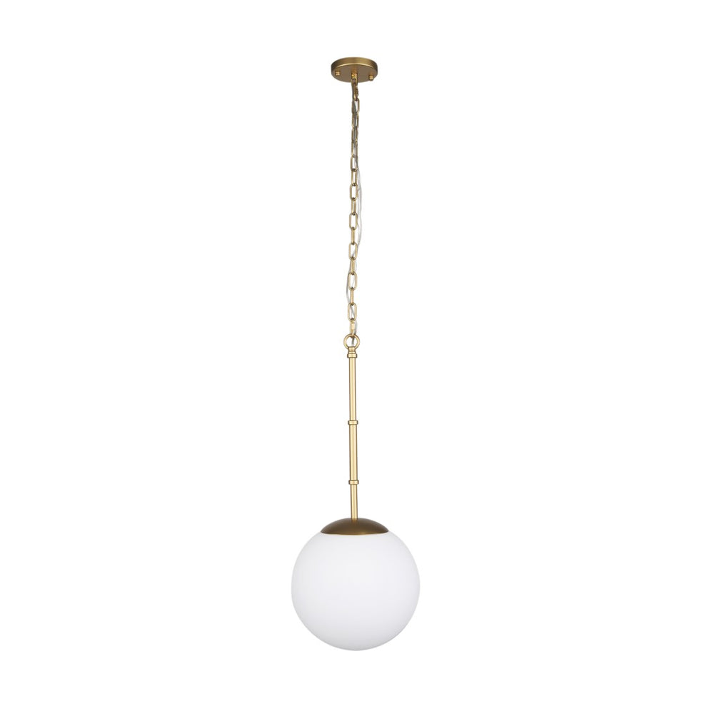 Mercana Edie Pendant Light - Frosted Glass Globe with Warm Illumination for Modern Home Elegance and Style Gold Metal 70439