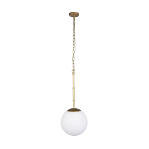 Mercana Edie Pendant Light - Frosted Glass Globe with Warm Illumination for Modern Home Elegance and Style Gold Metal 70439