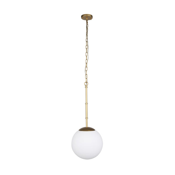 Mercana Edie Pendant Light - Frosted Glass Globe with Warm Illumination for Modern Home Elegance and Style Gold Metal 70439