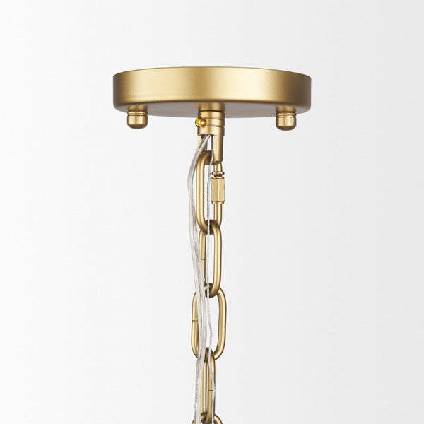 Mercana Edie Pendant Light - Frosted Glass Globe with Warm Illumination for Modern Home Elegance and Style Gold Metal 70439