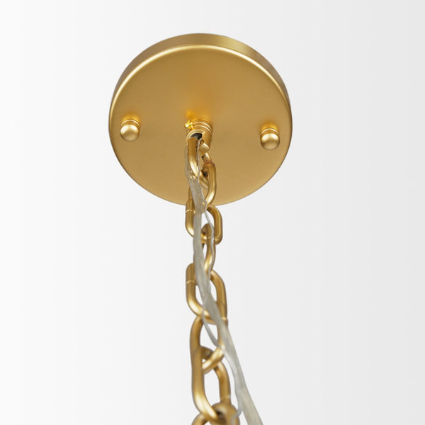 Mercana Edie Pendant Light - Frosted Glass Globe with Warm Illumination for Modern Home Elegance and Style Gold Metal 70439