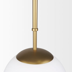 Mercana Edie Pendant Light - Frosted Glass Globe with Warm Illumination for Modern Home Elegance and Style Gold Metal 70439