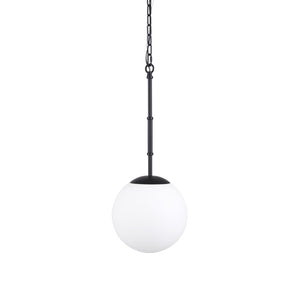 Mercana Edie Pendant Light - Frosted Glass Globe with Warm Illumination for Modern Home Elegance and Style Matte Black 70457