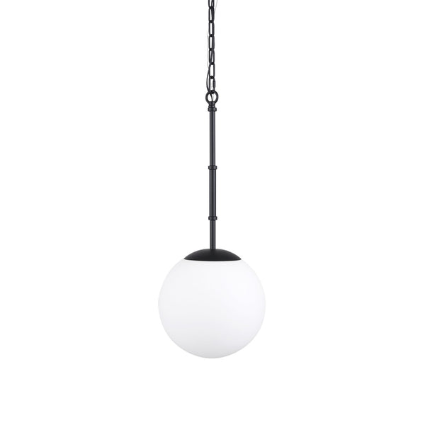 Mercana Edie Pendant Light - Frosted Glass Globe with Warm Illumination for Modern Home Elegance and Style Matte Black 70457