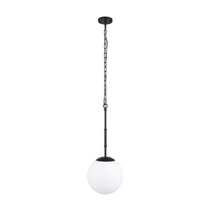 Mercana Edie Pendant Light - Frosted Glass Globe with Warm Illumination for Modern Home Elegance and Style Matte Black 70457
