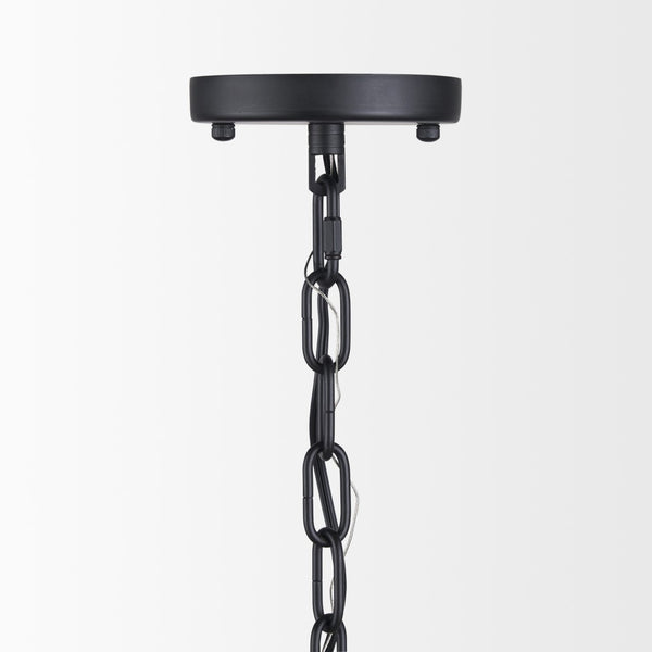 Mercana Edie Pendant Light - Frosted Glass Globe with Warm Illumination for Modern Home Elegance and Style Matte Black 70457