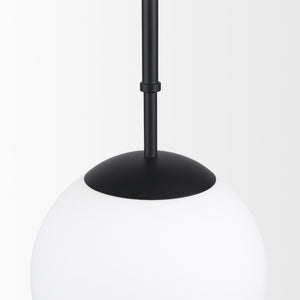 Mercana Edie Pendant Light - Frosted Glass Globe with Warm Illumination for Modern Home Elegance and Style Matte Black 70457