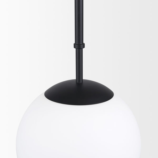 Mercana Edie Pendant Light - Frosted Glass Globe with Warm Illumination for Modern Home Elegance and Style Matte Black 70457
