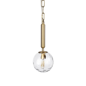 Mercana Britton Gold Metal w/ Clear Glass Globe 1-Light Pendant Light 70471