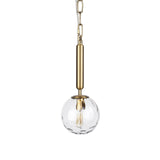 Britton Gold Metal w/ Clear Glass Globe 1-Light Pendant Light