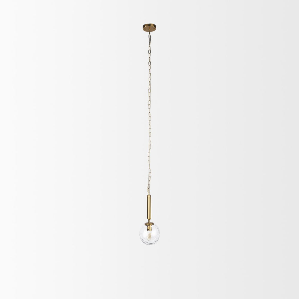 Mercana Britton Elegant Pendant Light with Textured Globe - Modern Fixture for Kitchens and Entryways 70471