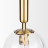 Mercana Britton Gold Metal w/ Clear Glass Globe 1-Light Pendant Light 70471