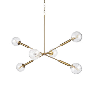 Mercana Britton Gold Metal w/ Clear Glass Globes 6-Light Chandelier 70473