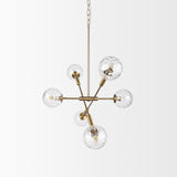 Mercana Britton Gold Metal w/ Clear Glass Globes 6-Light Chandelier 70473