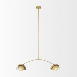 Mercana Cybill Modern Brushed Brass Chandelier with Elegant White Shades for Stylish Interior Illumination 70466