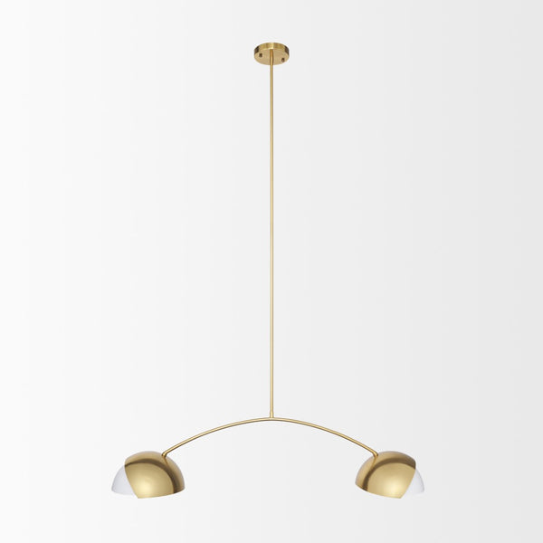 Mercana Cybill Modern Brushed Brass Chandelier with Elegant White Shades for Stylish Interior Illumination 70466
