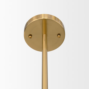 Mercana Cybill Modern Brushed Brass Chandelier with Elegant White Shades for Stylish Interior Illumination 70466