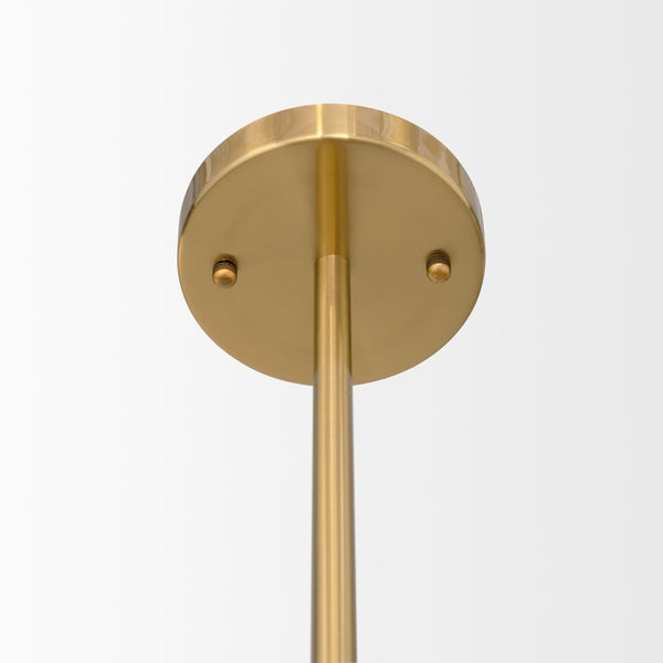 Mercana Cybill Modern Brushed Brass Chandelier with Elegant White Shades for Stylish Interior Illumination 70466