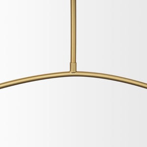 Mercana Cybill Modern Brushed Brass Chandelier with Elegant White Shades for Stylish Interior Illumination 70466