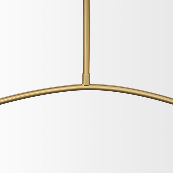 Mercana Cybill Modern Brushed Brass Chandelier with Elegant White Shades for Stylish Interior Illumination 70466