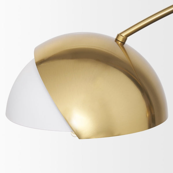 Mercana Cybill Modern Brushed Brass Chandelier with Elegant White Shades for Stylish Interior Illumination 70466