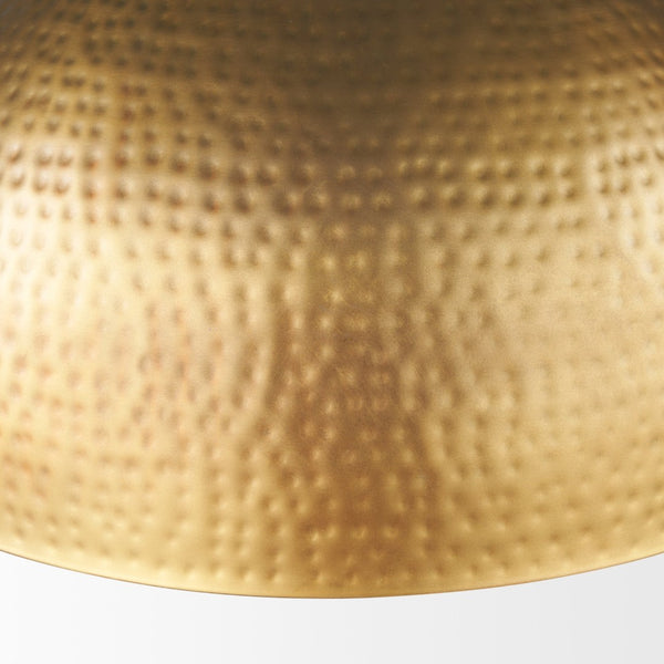 Mercana Karina Pendant Light – Stunning Hammered Dome Design in Matte Black with Luxurious Gold Interior Finish Brass-tone Metal | 24" Round 70100