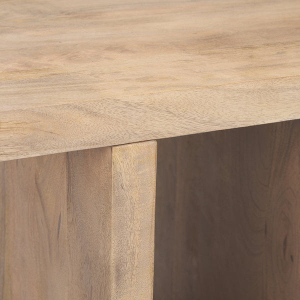 Mercana Nohr Handcrafted Solid Mango Wood Accent Table with Unique Grain for Timeless Style and Function Light Brown 70109