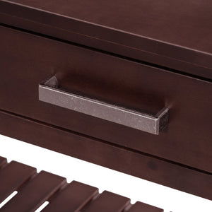 English Elm U_Style Modern Entryway Console Table With 4 Soft-Close Drawers & 2 Open Shelves For Organized Storage N711P241286D-GIGA