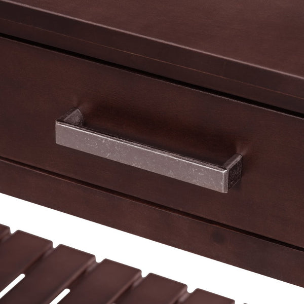 English Elm U_Style Modern Entryway Console Table With 4 Soft-Close Drawers & 2 Open Shelves For Organized Storage N711P241286D-GIGA