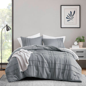 English Elm 2-piece Pintuck Pleated Microfiber Comforter Set Hotel Inspired Soft Twin Bedding B035P463226