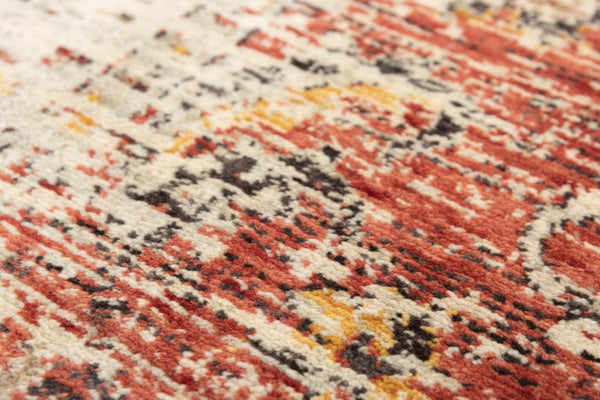 Alora Decor Infinity Plush New Zealand Wool Rug With Floral Medallion In Warm Yellow Orange Rust Tones, Transitional Elegance 9' x 12' 00800810370040912