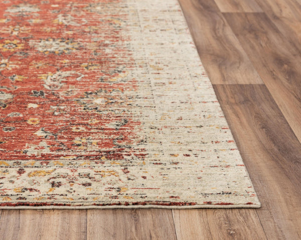 Alora Decor Infinity Plush New Zealand Wool Rug With Floral Medallion In Warm Yellow Orange Rust Tones, Transitional Elegance 9' x 12' 00800810370040912
