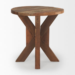 Mercana Heidi Reclaimed Mango Wood End Table – Rustic Charm for Living Spaces, Unique Handcrafted Design 70499