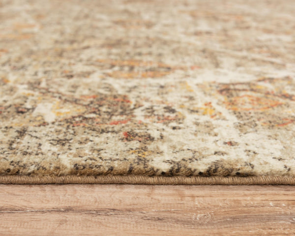 Alora Decor Infinity Wool Transitional Rug With Abstract Copper & Gold Motif, Hybrid Backing, Serged Edges 8' x 10' 00800810412040810
