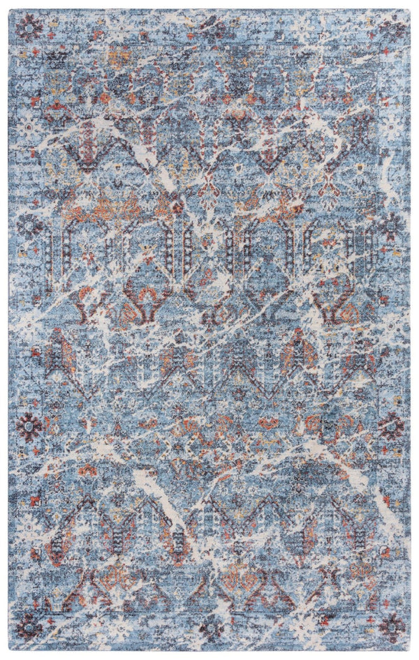 Alora Decor Infinity Blue Handwoven New Zealand Wool Rug, Plush Transitional Boho Design With Blue, Ivory, Rust Accents 9' x 12' 00800810509040912
