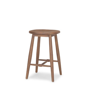 Mercana Ernest Solid Mango Wood Bar Stool with Ergonomic Seat and Tapered Legs for Classic Comfort Medium Brown | Counter 70590