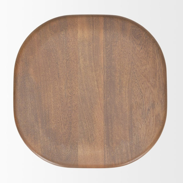 Mercana Ernest Solid Mango Wood Bar Stool with Ergonomic Seat and Tapered Legs for Classic Comfort Medium Brown | Counter 70590