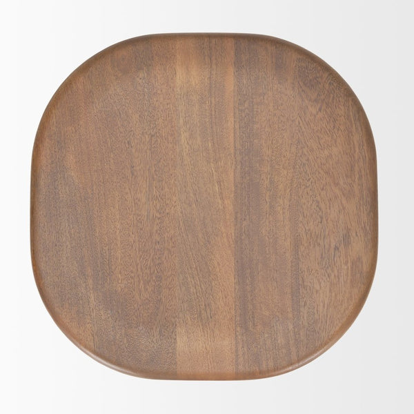 Mercana Ernest Solid Mango Wood Bar Stool with Ergonomic Seat and Tapered Legs for Classic Comfort Medium Brown | Bar 70591