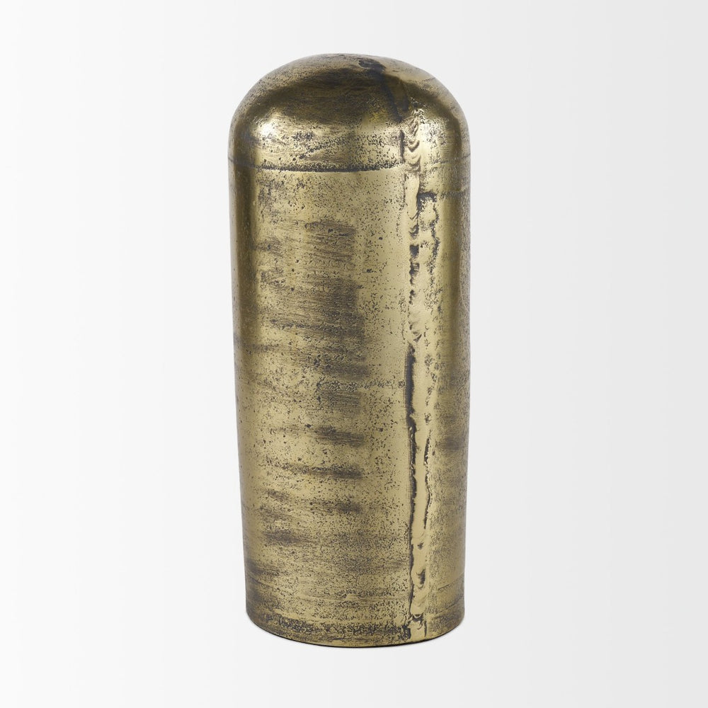 Mercana Quonset Striking Brass Finished Aluminum Ornament - Sculptural Decor for Modern and Vintage Spaces Gold Metal | Extra Tall 70593