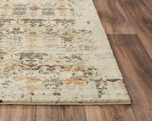 Alora Decor Infinity Medallion Beige Wool Rug With Hand-Finished Hybrid Texture, Warm Neutral Accents For Living Spaces 10' x 13' 00800810904120113