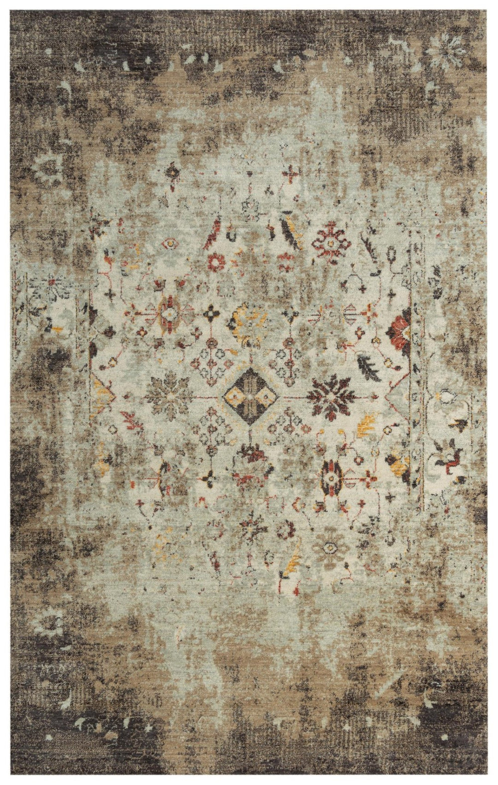 Alora Decor Infinity Beige Rectangle Rug — Handwoven New Zealand Wool, Distressed Vintage Look, Neutral Warmth 10' x 13' 00800811004120113