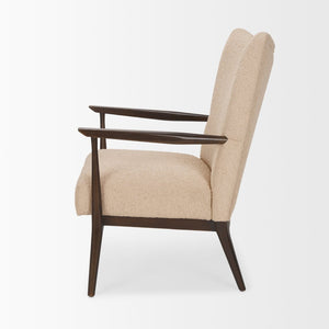 Mercana Argent Mid-Century Modern Accent Chair with Cozy Texture and Solid Wood Frame for Stylish Comfort 70426