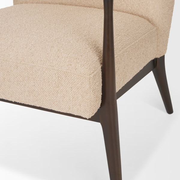 Mercana Argent Mid-Century Modern Accent Chair with Cozy Texture and Solid Wood Frame for Stylish Comfort 70426