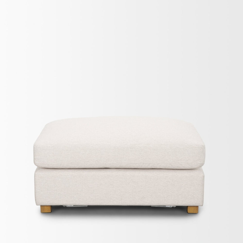 Mercana Halston Small Ottoman - Stylish Comfort with Performance Fabric for Modern Living Spaces, Easy Care Oatmeal | Small 70474