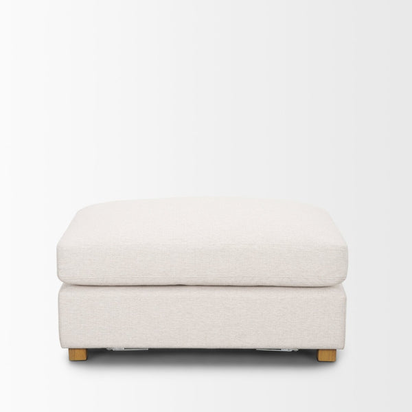 Mercana Halston Small Ottoman - Stylish Comfort with Performance Fabric for Modern Living Spaces, Easy Care Oatmeal | Small 70474